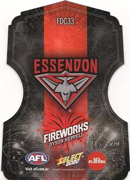 2020 Select Footy Stars - Fireworks Diecuts #FDC33 Dyson Heppell Back